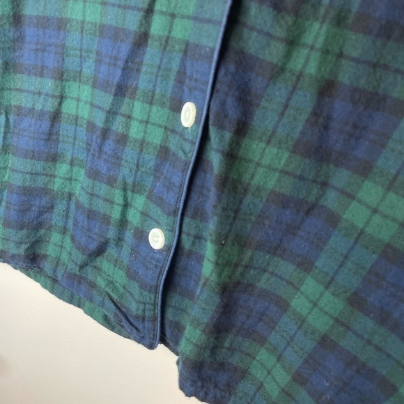 J. Crew Women’s Green and Blue Plaid Pajama Shirt Button Up Size Small - Picture 3 of 10